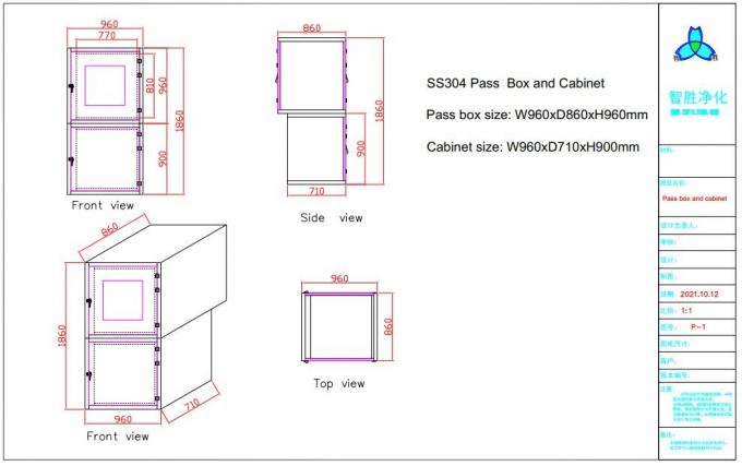 SS304 Air Shower Pass Box Untuk Cleanroom Dengan Interlock Mekanis 2