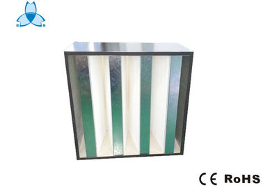 Compressed Hepa V Bank Filter Aluminum / Pastic Material For Air Conditioning System