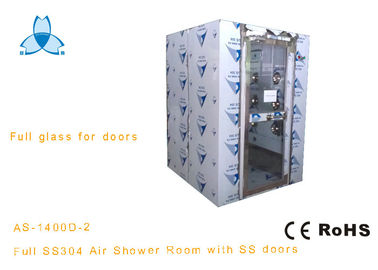 Pintu Kaca Penuh Hembusan Otomatis SS304 Stainless Steel Air Shower untuk 3-4 orang