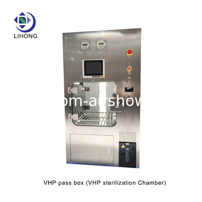 Pemasangan vertikal VHP Air Shower Pass Box Dengan 2KW Daya Untuk Sterilisasi
